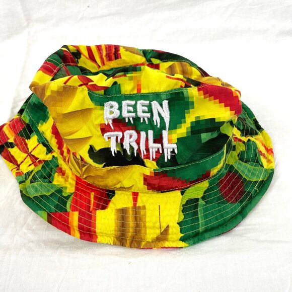 Been Trill Bucket Hat Virgil Abloh 90s 00s Red Yellow Green Y2K‎ Colorful - Picture 1 of 6